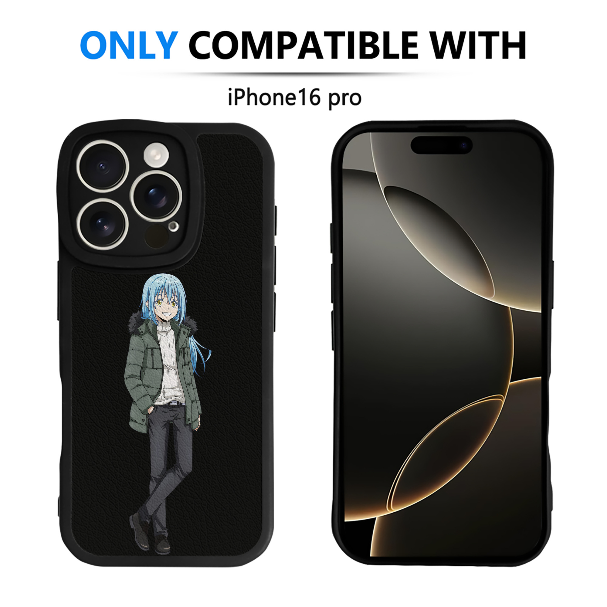 （画像用） 転スラ Regarding Reincarnated to Slime 【iPhone 16シリーズ対応】シリコンスマホケース（レザー調） 材質：シリコン